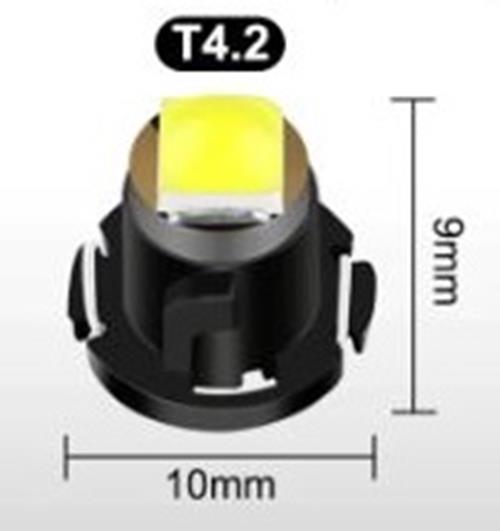 10 x T4.2 Neo 10mm 3030smd 12v Cool White Dash illumination LEDs T4 (10pcs)