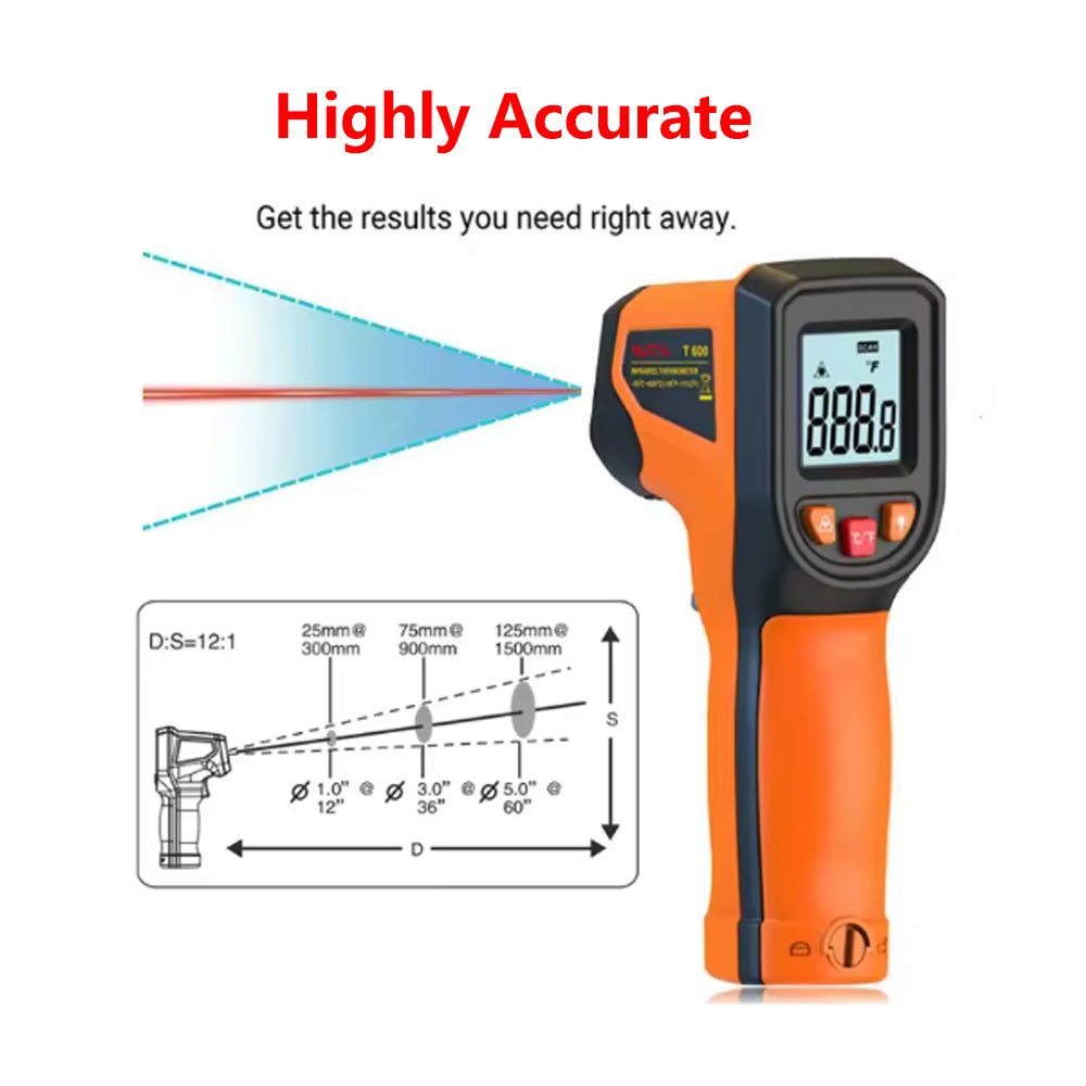 Laser Infrared Digital Thermometer -50-600 degree 2 x AAA Get Quick Temp Reading