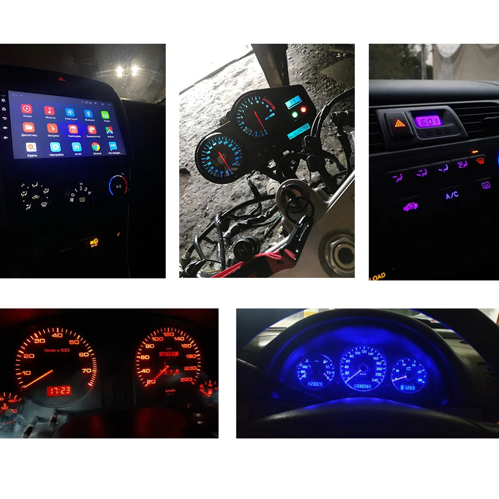 10 x Blue T5 Cap B8.4D 5050 SMD Instrument Light Twist and Lock LED Dash Light