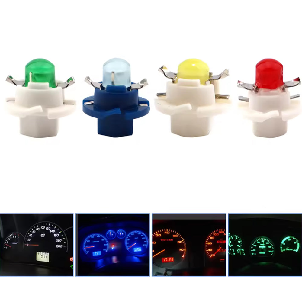10 x Blue T5 Cap B8.5D COB LED Instrument Light Twist and Lock LED Dash Light