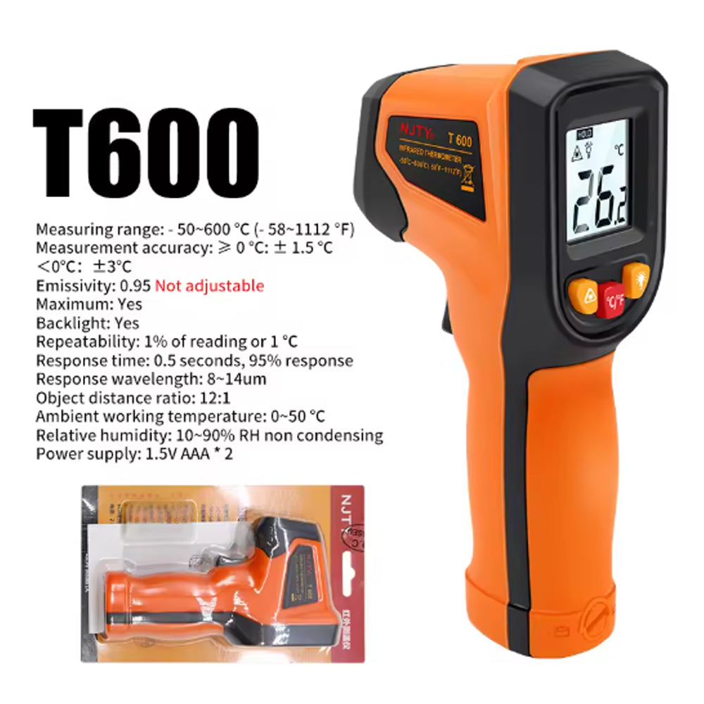 Laser Infrared Digital Thermometer -50-600 degree 2 x AAA Get Quick Temp Reading