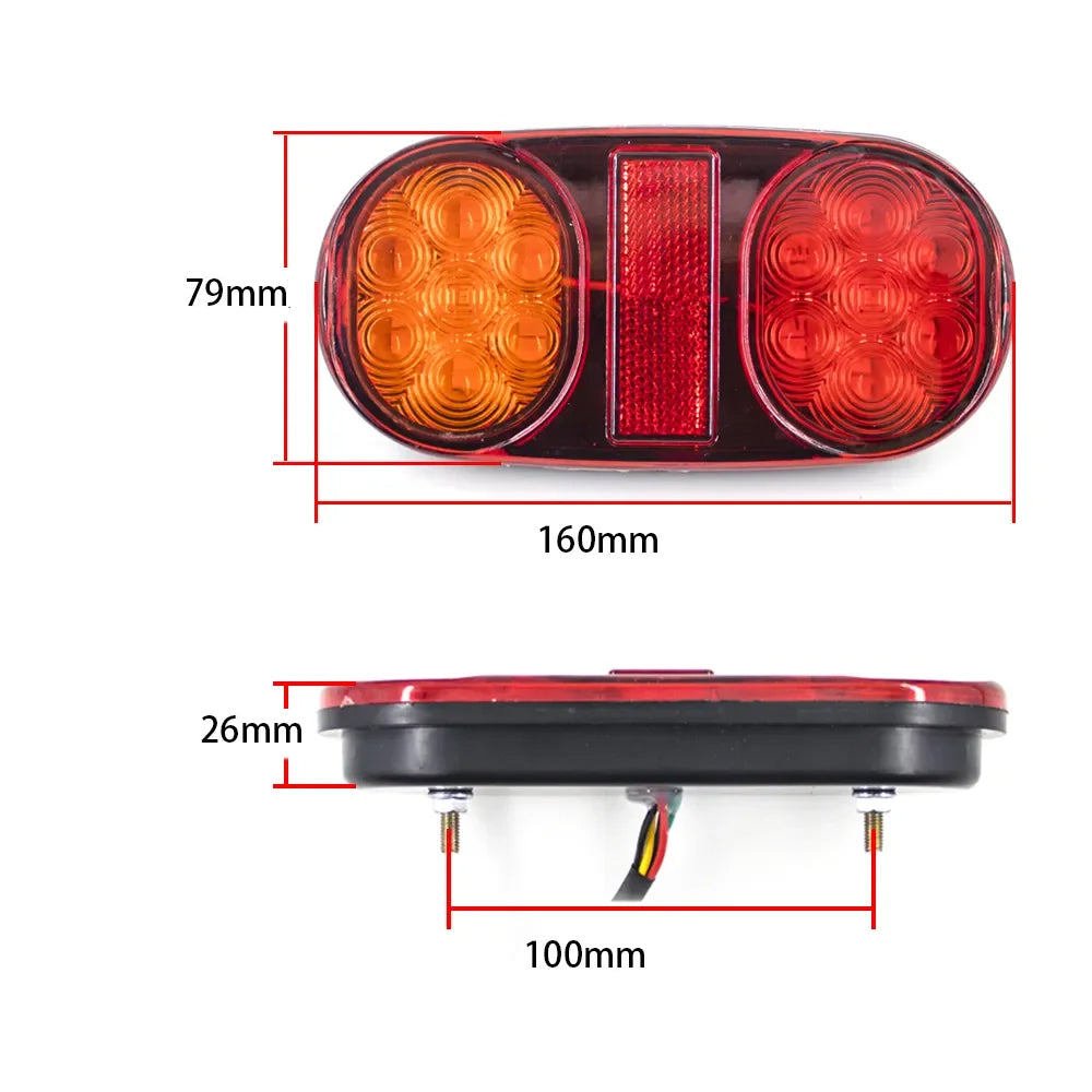 2 x 12V LED Trailer Lamps 14LEDs Stop Tail Indicator Lamps Truck Trailer lights