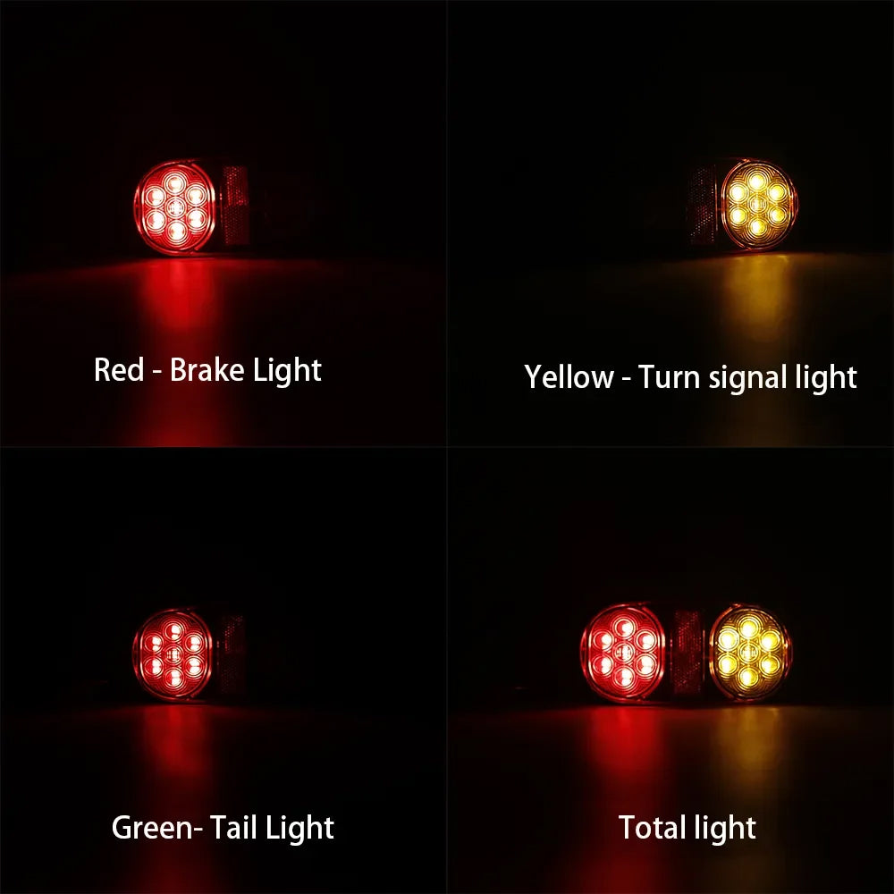 2 x 12V LED Trailer Lamps 14LEDs Stop Tail Indicator Lamps Truck Trailer lights