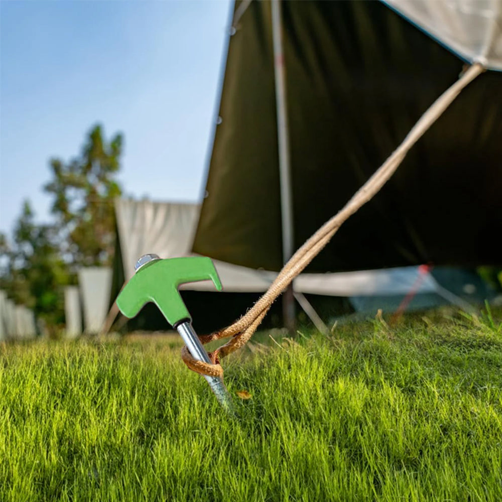 8 x Green Tent Stakes 20CM Screw in Tent Pegs Ground Nails Stakes for Camping