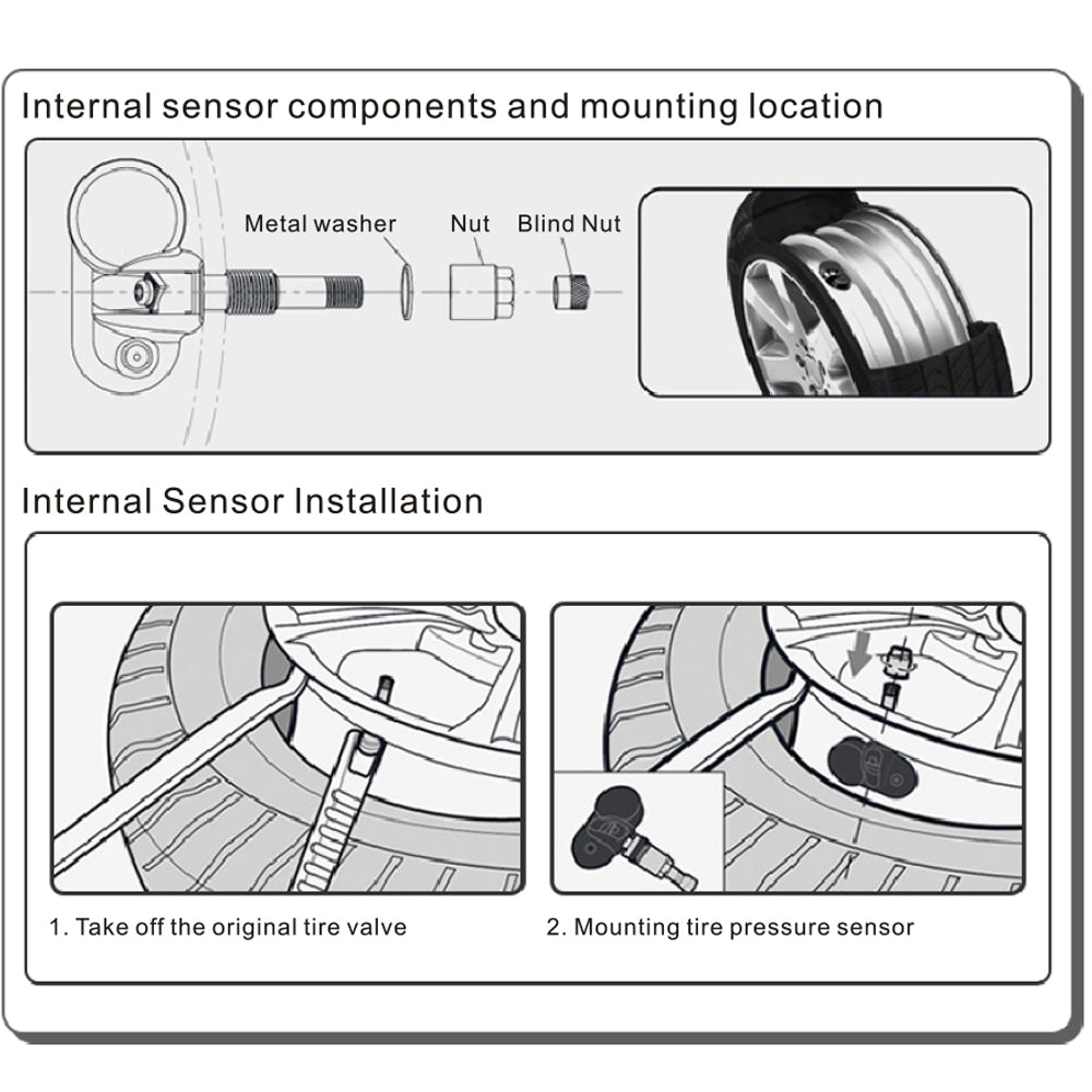 Tyre Pressure Monitor System TPMS Solar USB LCD Tire Alarm 4 Internal Sensors