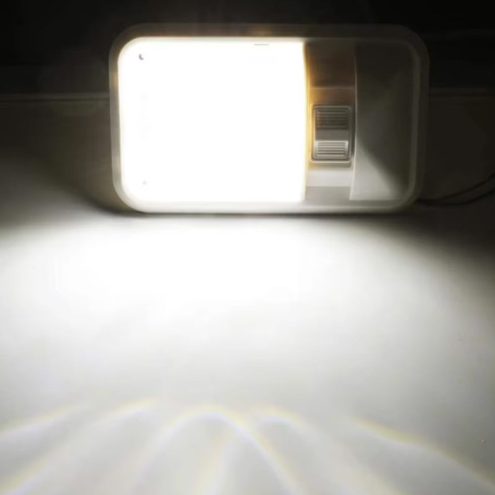 12v 24 Cool White LED Interior Dome Lamp with Switch with Transparent Lens