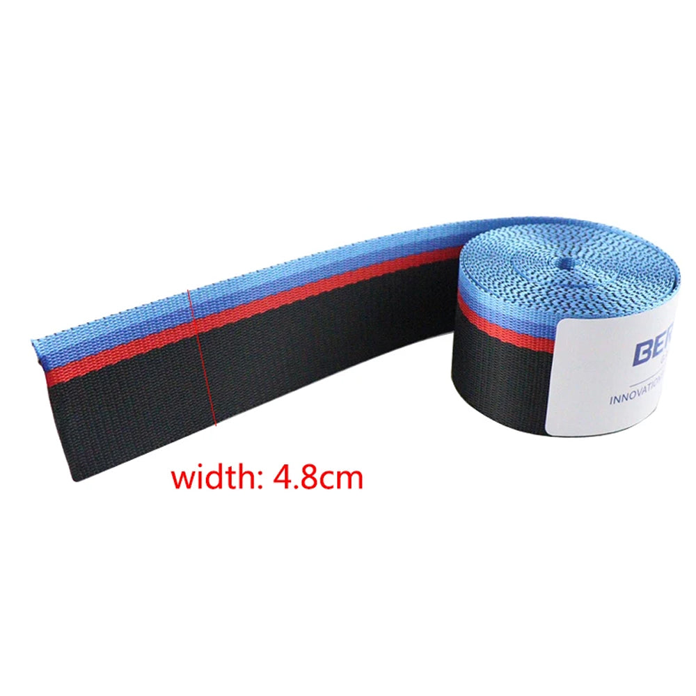 4x 3.6M Tricolor/Black Strengthen Car Seat Belt Webbing Fabric Safety Seatbelt