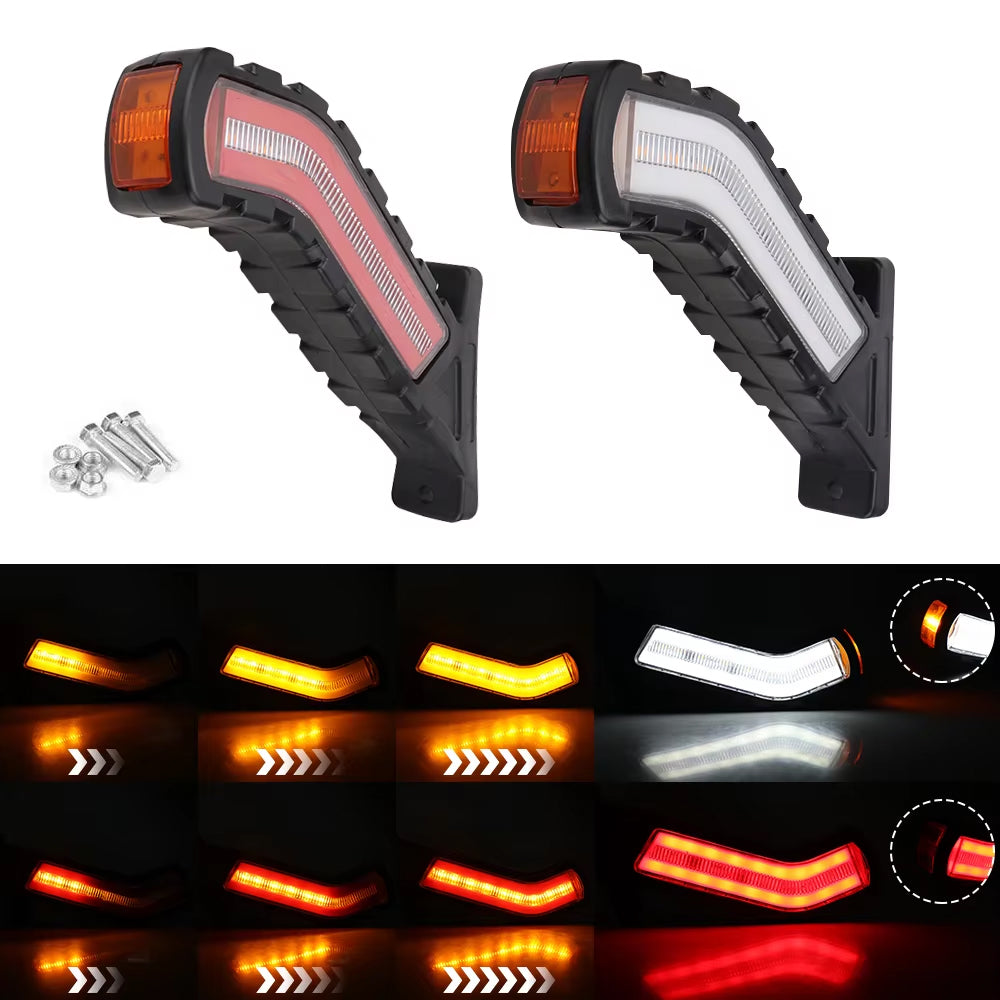 2 x 12-24V Side Marker Lights Signal Light Indicator Lamp for Truck Trailer