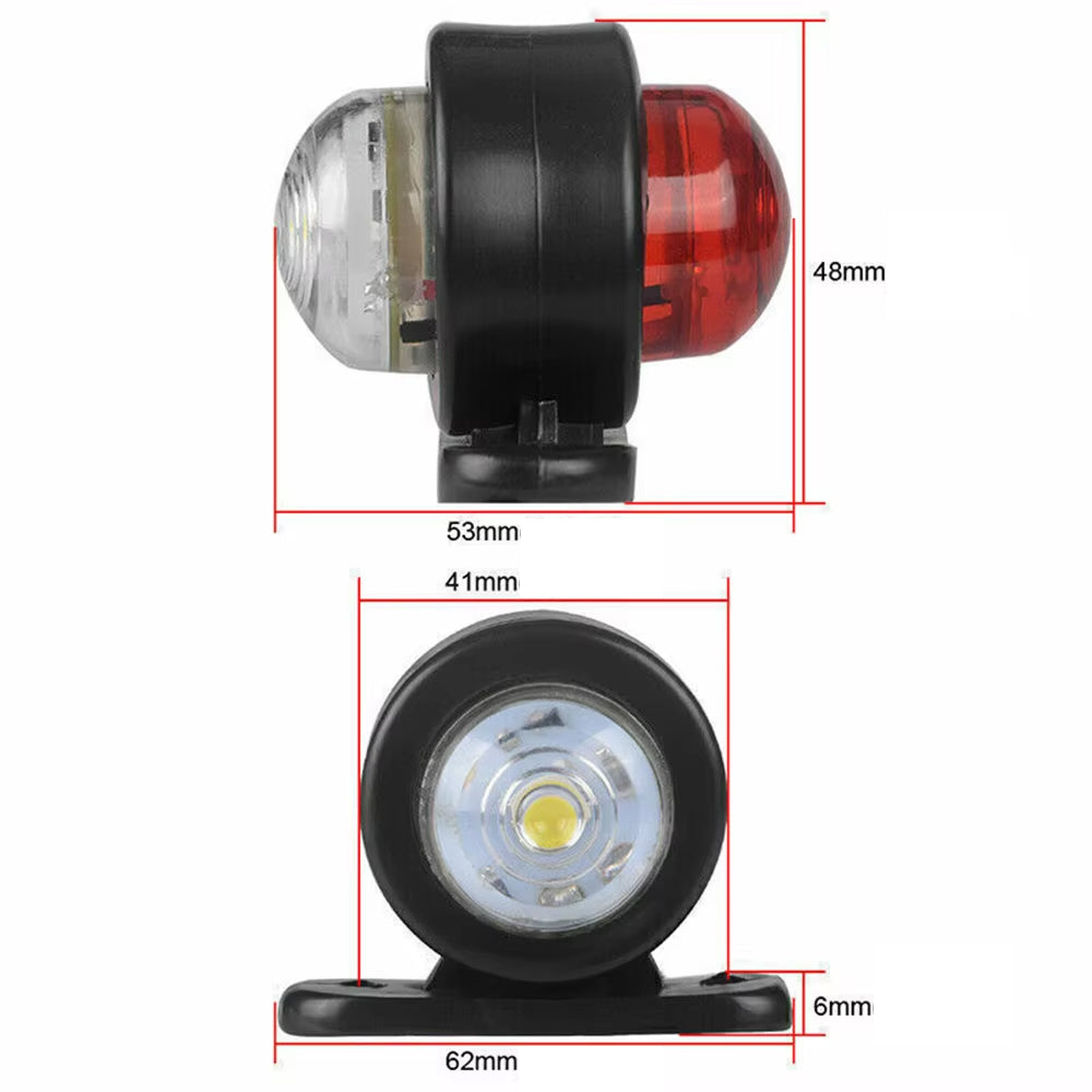 4 x LED Side Marker Light Red White Trailer Truck Caravan Indicator Marker Lamp