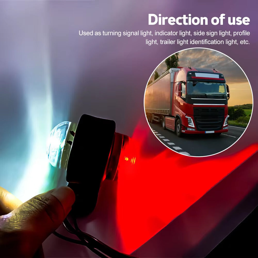 4 x LED Side Marker Light Red White Trailer Truck Caravan Indicator Marker Lamp