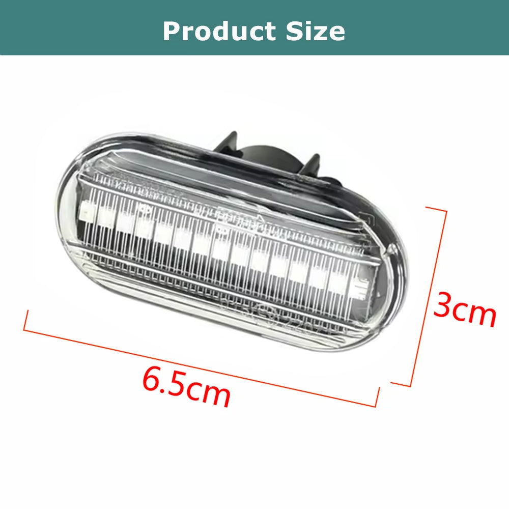 2 x Dynamic LED Side Marker Lights Turn Signal Lamps for Nissan Opel Renault