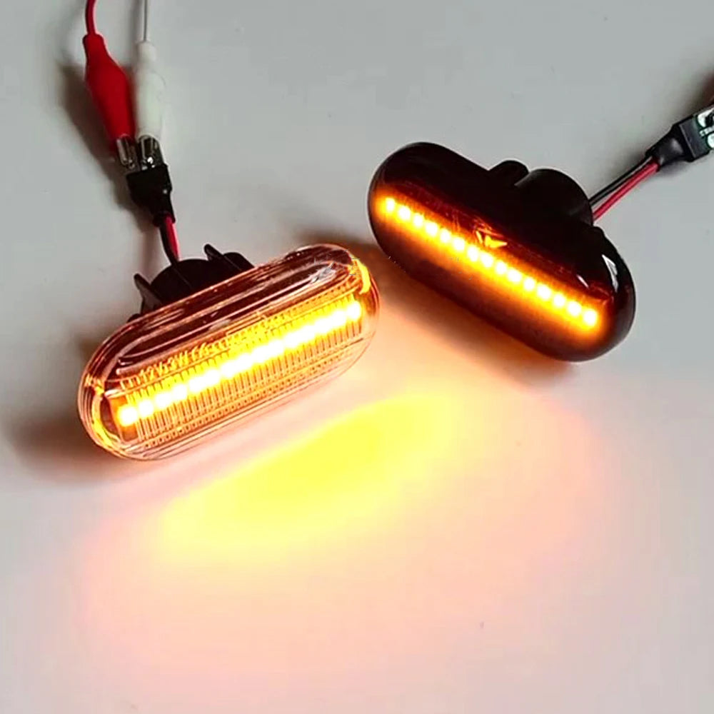 2 x Dynamic LED Side Marker Lights Turn Signal Lamps for Nissan Opel Renault