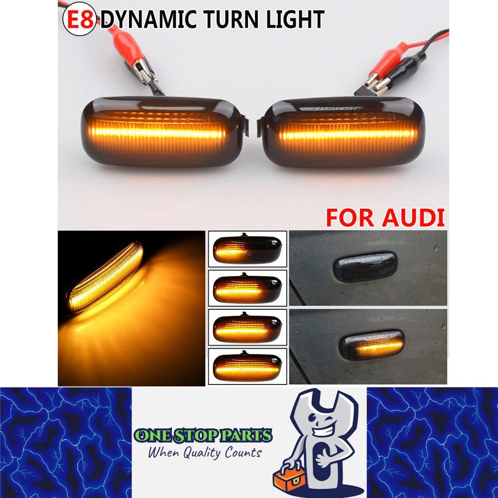 2x Dynamic Turn Signal Light LED Side Marker Lamp for Audi A3 S3 A4 RS4 A6 S6 8P