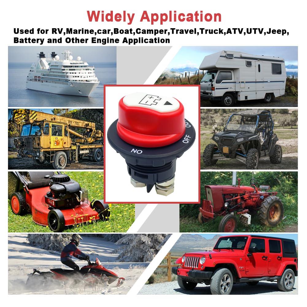 12V 100Amp Isolator Switch Battery Disconnect Switch for Motorbike Car Boat RV