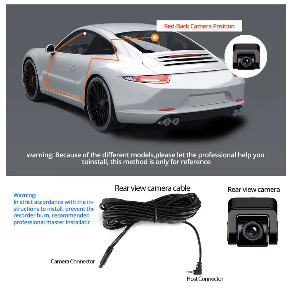Dash Cam Dual Lens 4K Car Camera Night Vision Recorder WiFi GPS 24H Parking