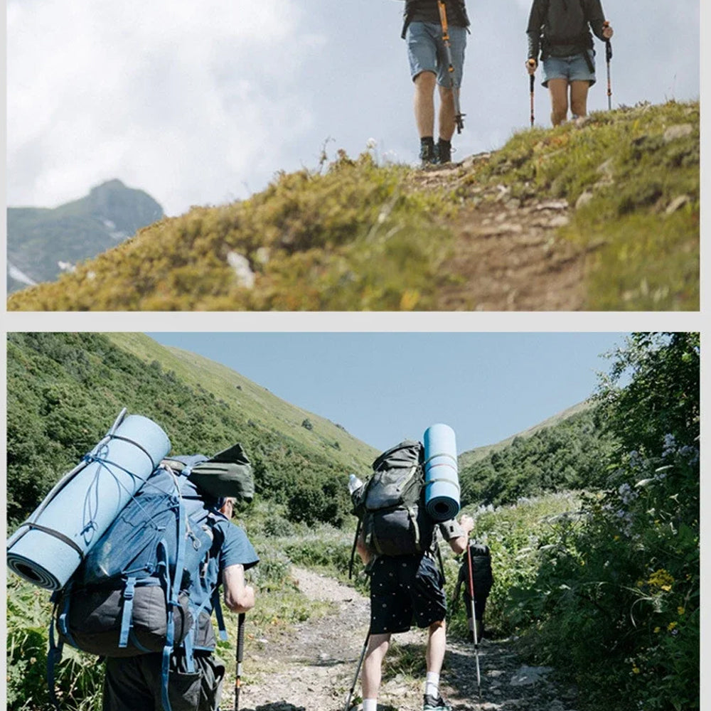 2pcs Black Ultralight Trekking Poles Folding Aluminum Walking Stick Hiking Canes