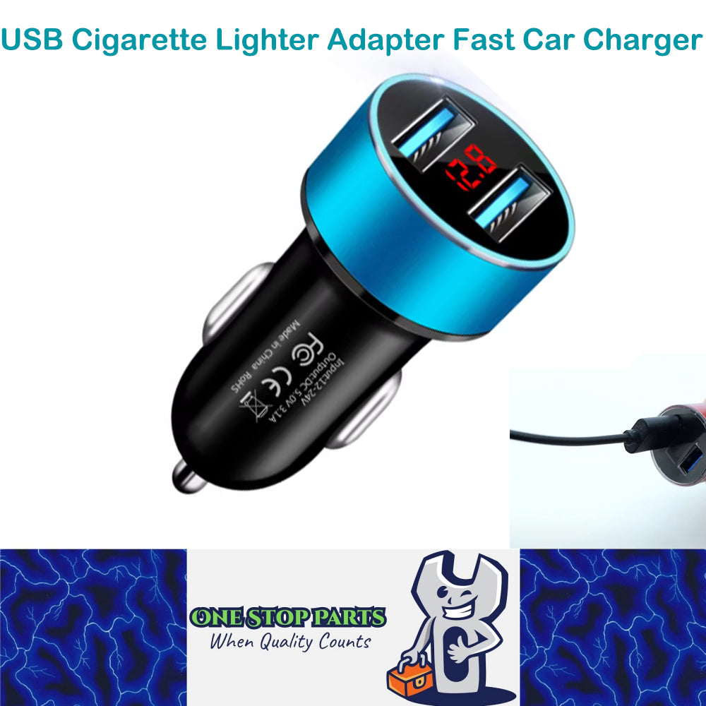 Dual USB Car Charger Cigarette Lighter Adapter Fast 3.1A QC3.0 LED Digital 1pc
