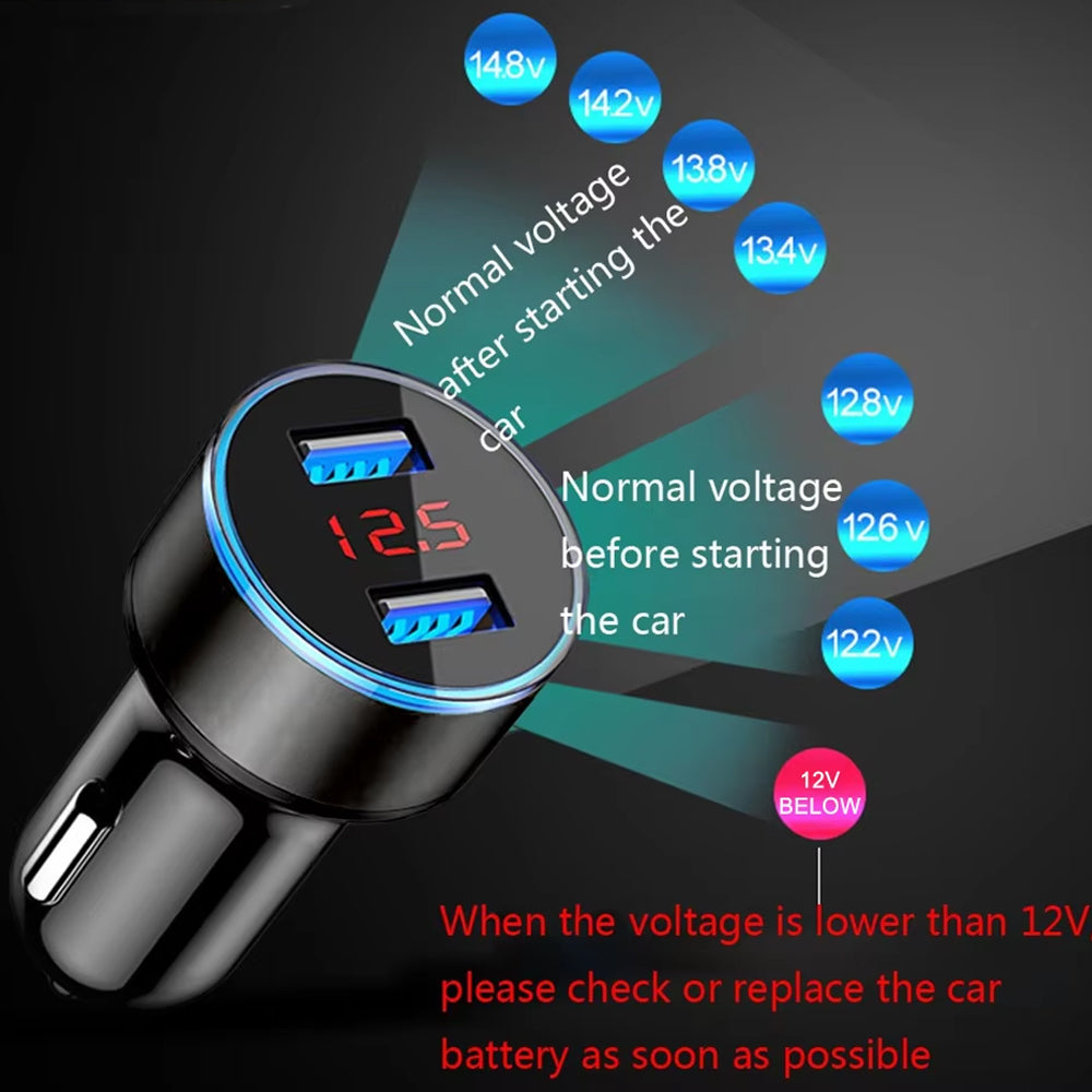 Dual USB Car Charger Cigarette Lighter Adapter Fast 3.1A QC3.0 LED Digital 1pc
