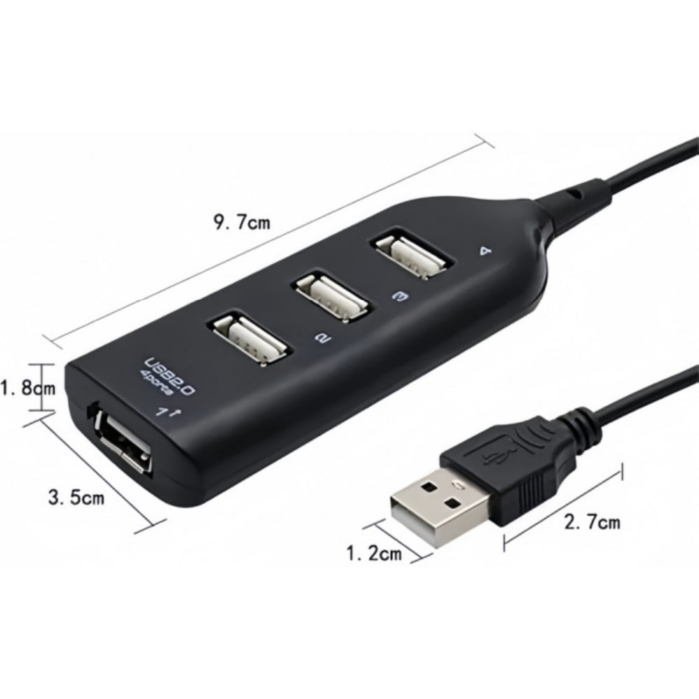 USB Power outlet to 4 x USB 2.0 High Speed Outlet Ports USB Splitter 1 to 4
