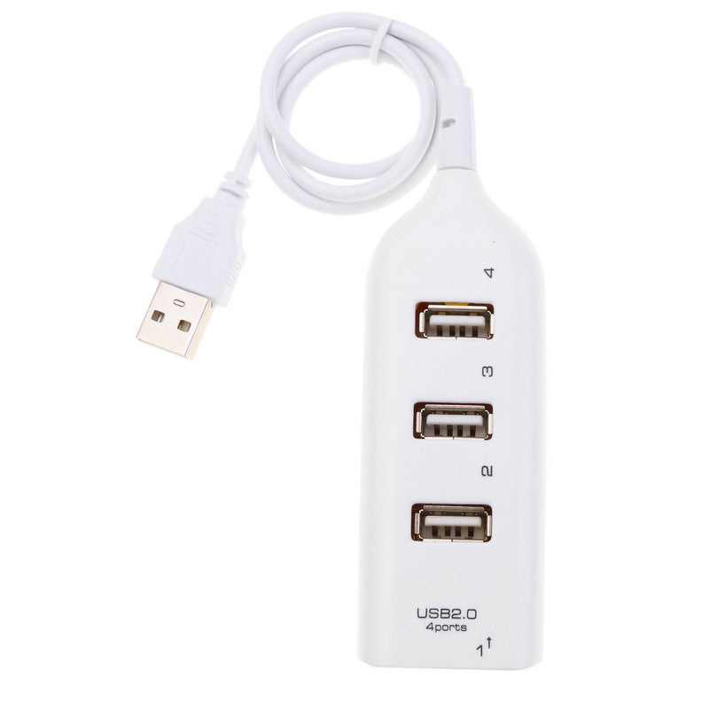 USB Power outlet to 4 x USB 2.0 High Speed Outlet Port USB Splitter 1 to 4 White
