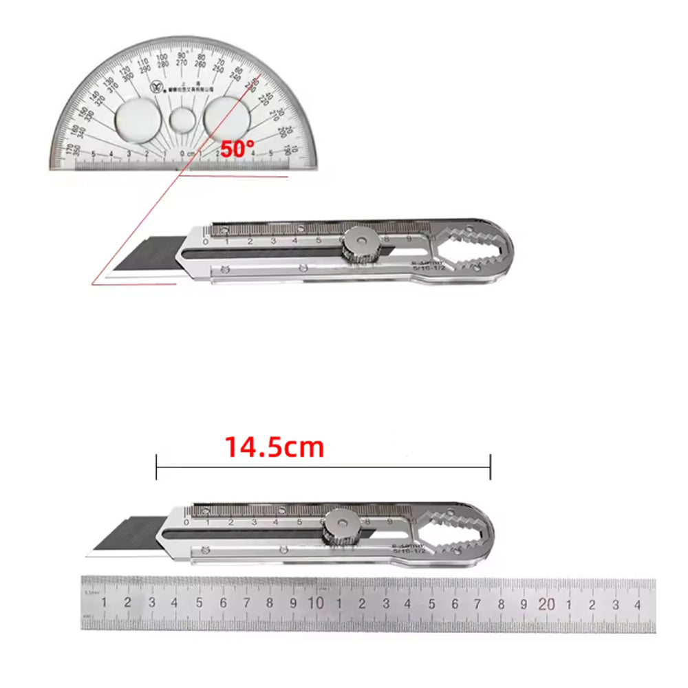 Utility Knife Box Cutter Multitool Stainless Steel Cutter Knife with 10pcs Blade