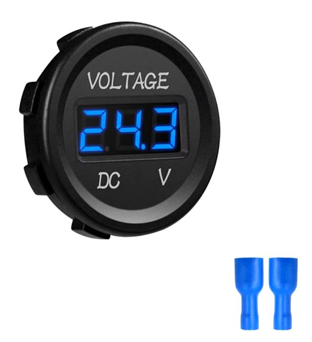 1PC 6-33V BLUE DISPLAY VOLTAGE METER 35MM DIAMETER SINGLE VOLT GAUGE LED DISPLAY