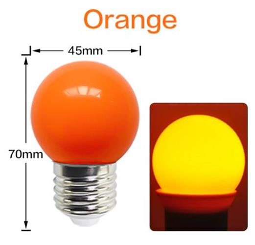 10 x Orange 24v E27 1W LED Bubble Globe Frosted Orange Lens sign party (10pcs)
