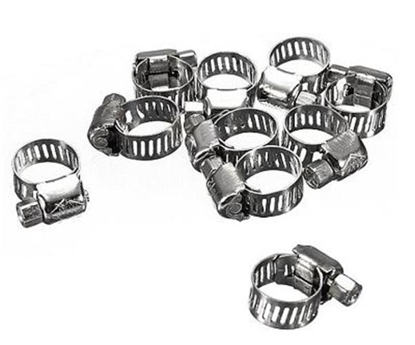 10 x 10-16mm Strong Stainless Steel Hose Clamps wide 10mm x 0.3mm Thick (10pcs)