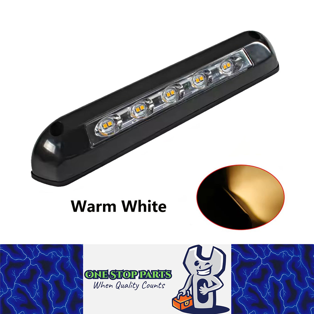 12v-24v Black Body LED Awning Light Warm White LED Caravan Outside Light (1pc)