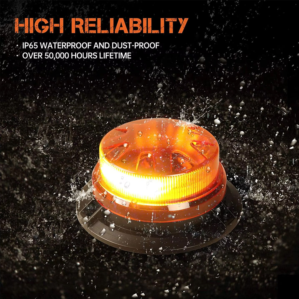 Amber LED Emergency Strobe Light Magnetic Roof Flashing Beacon Warning Light