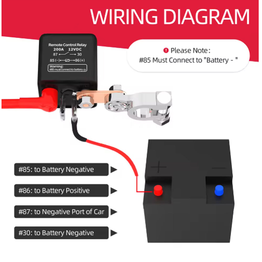 Battery Remote Control Switch 12V 200A Anti-Theft Cut off Isolator Relay Switch