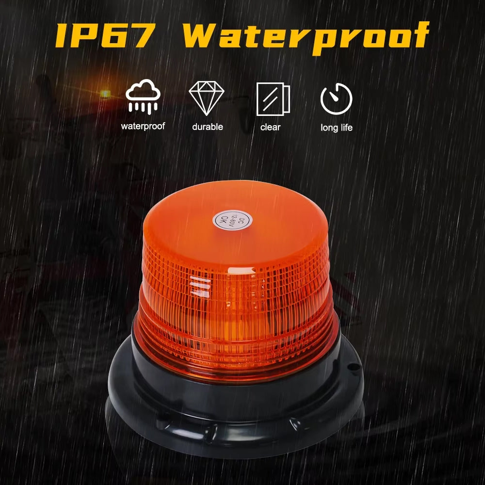 Magnetic Base Red LED Emergency Strobe Light Roof Flashing Beacon Warning Light