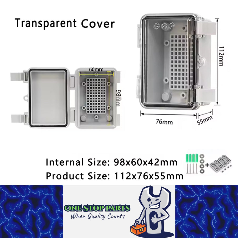 Waterproof Outdoor Electrical Box 112x76x55mm Plastic Enclosure Junction Box