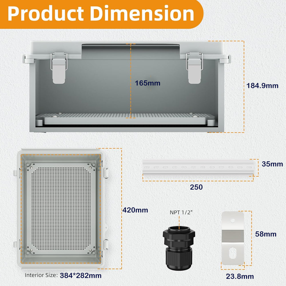 Waterproof Outdoor Electrical Box 400x300x180MM Plastic Junction Enclosure Box