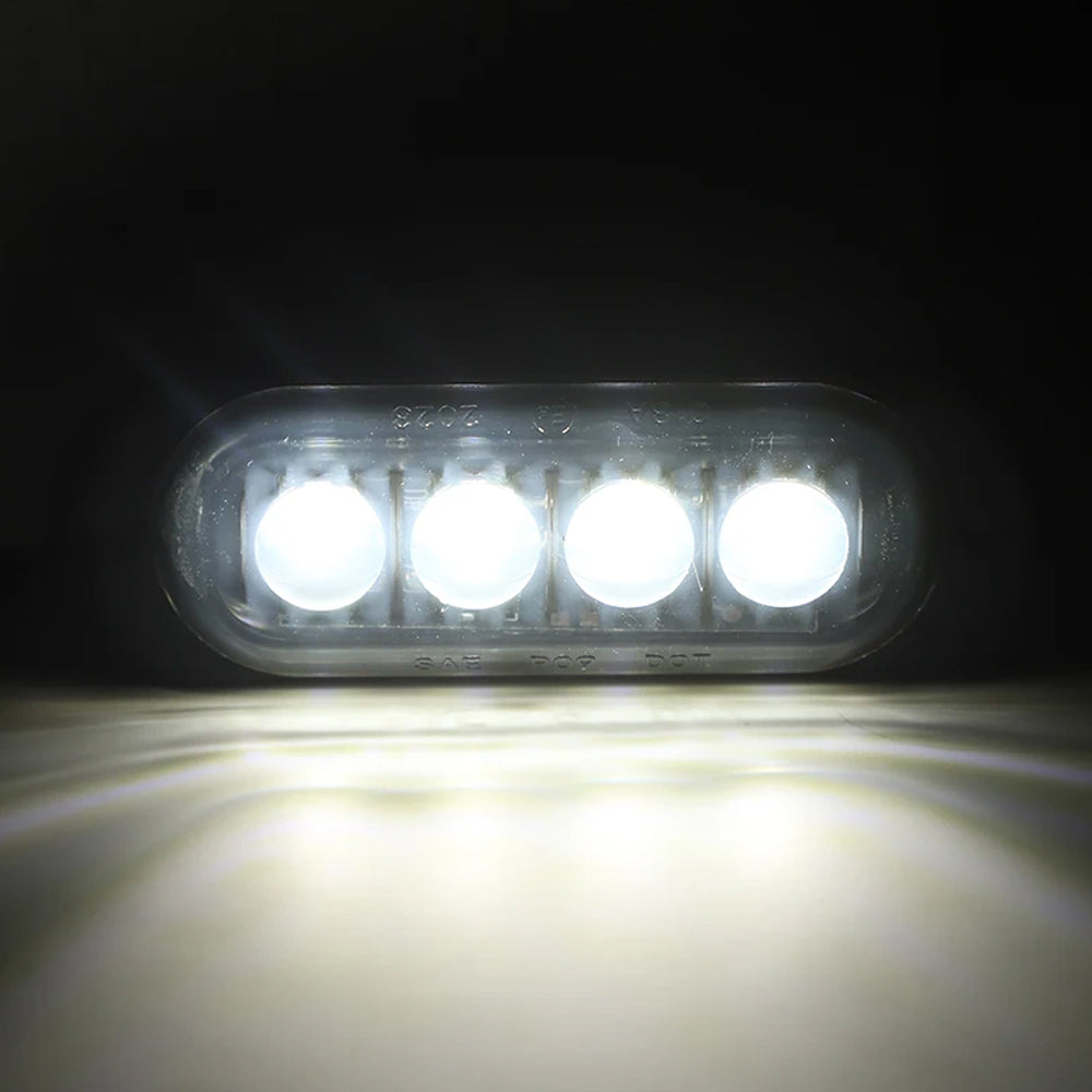 2 x White LED Front Marker Lamps 4LED 12V-24V Multivolt LED Front Marker Lights