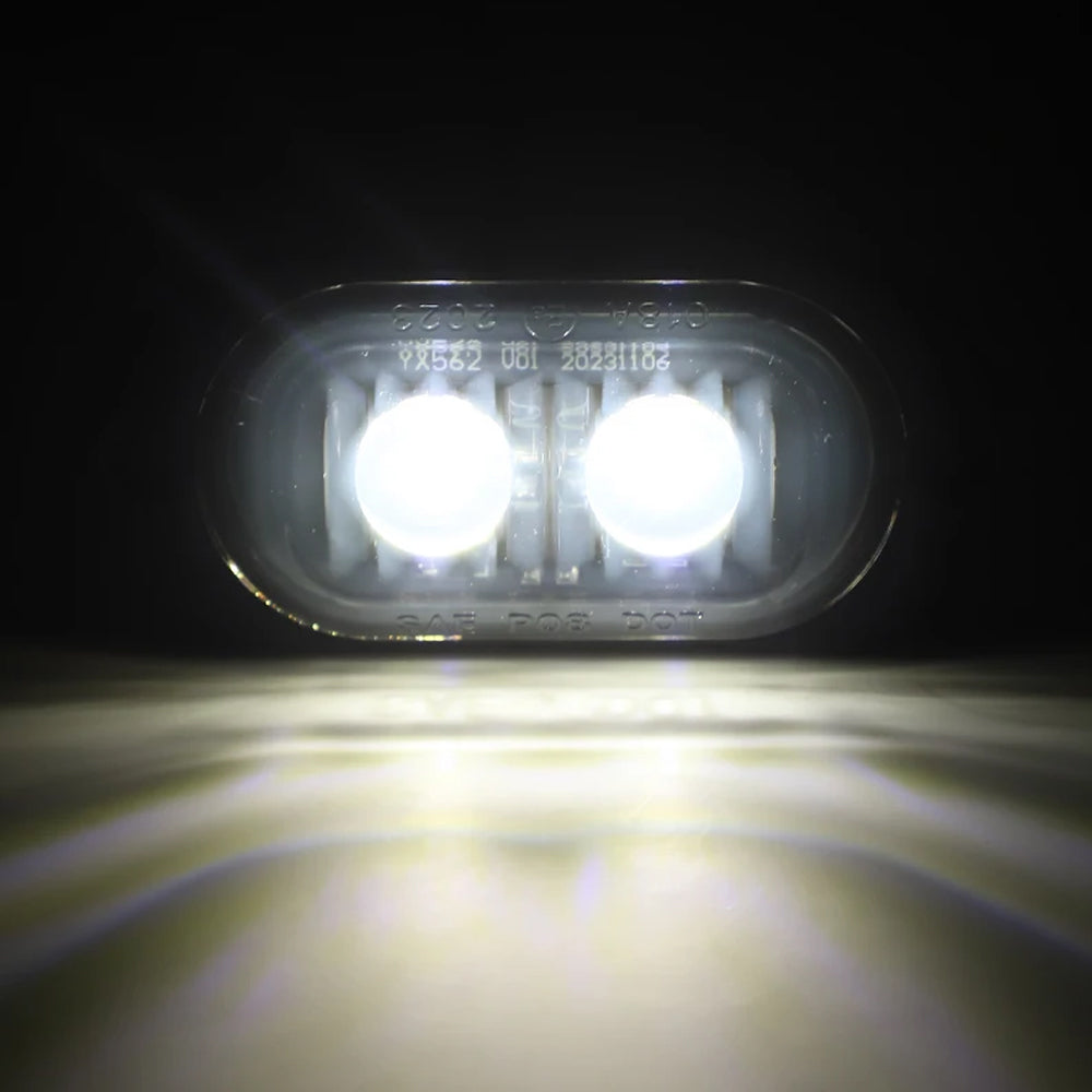 2 x White LED Front Marker Lamps 2LED 12V-24V Multivolt LED Front Marker Lights