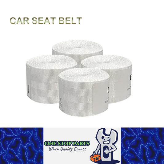 4x 3.6M White Strengthen Car Seat Belt Webbing Fabric Racing Car Safety Seatbelt