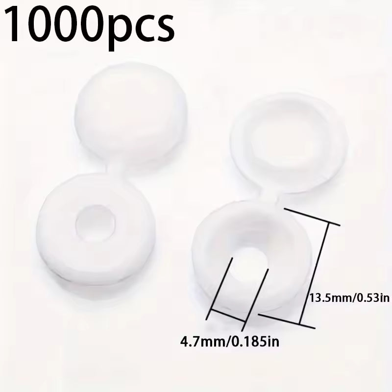 1000 x White screw covers Bulk Screw Cap Covers with Lid (1000pcs)