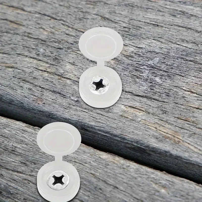 1000 x White screw covers Bulk Screw Cap Covers with Lid (1000pcs)