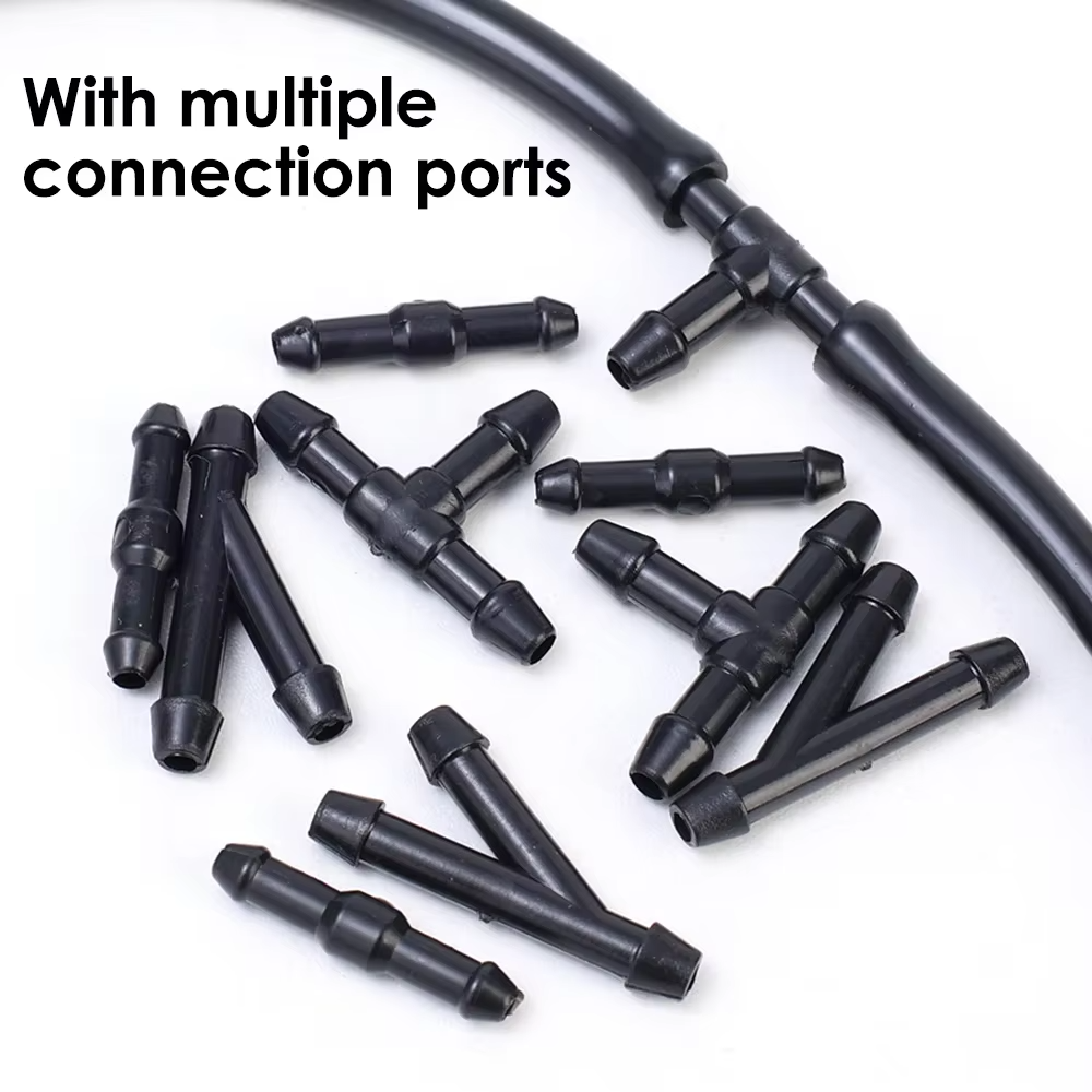 Windscreen washer kit 1m Hose spray heads Joiners T pieces Splitters Pack
