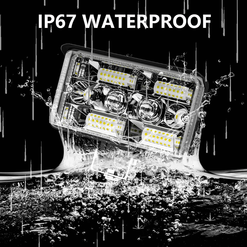 2 x LED Work Lights 150x90mm 130W 12-24V 6500K Spot Flood Beam Combo Light Bars