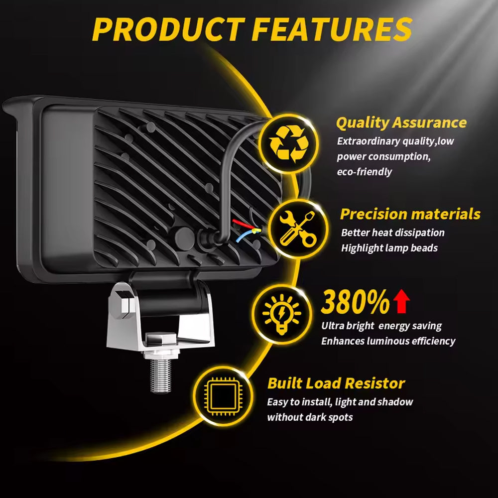 1 x LED Work Light 150x90mm 130W 12-24V 6500K Spot Flood Beam Combo Light Bar