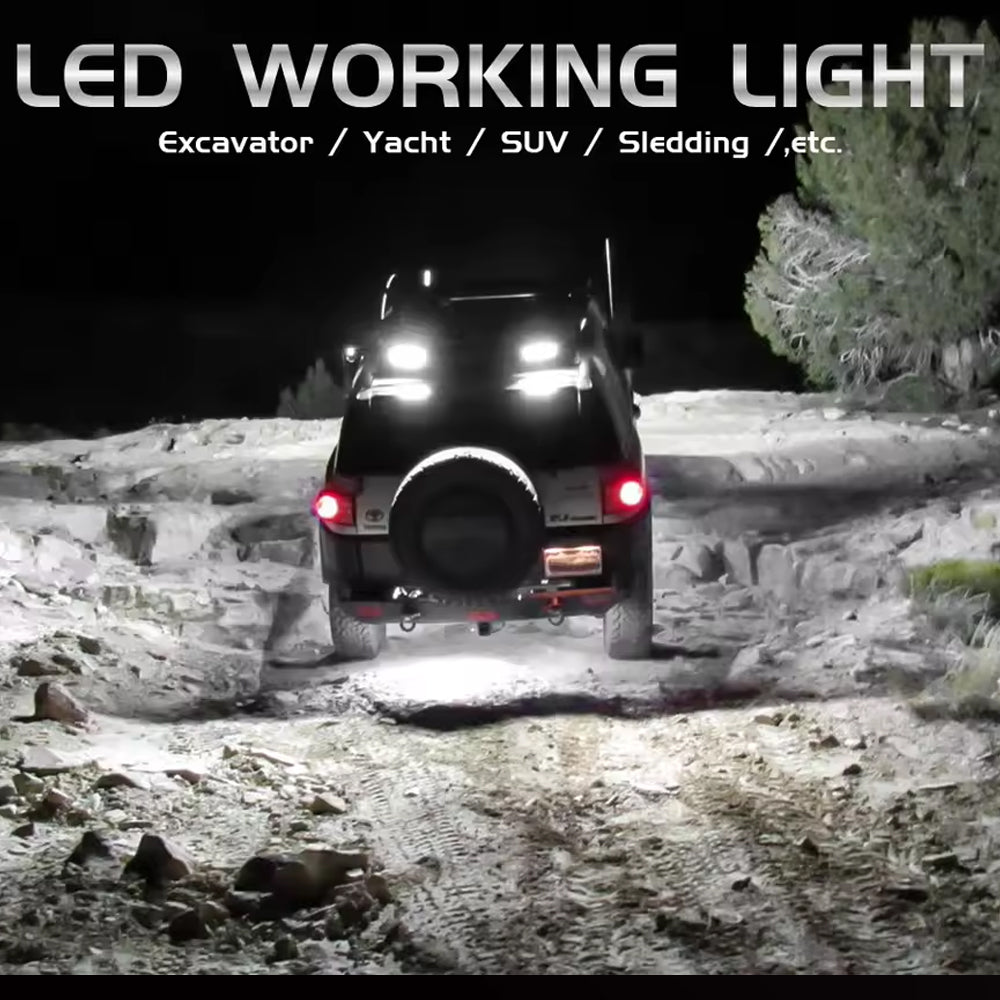 2 x LED Work Lights 150x90mm 130W 12-24V 6500K Spot Flood Beam Combo Light Bars