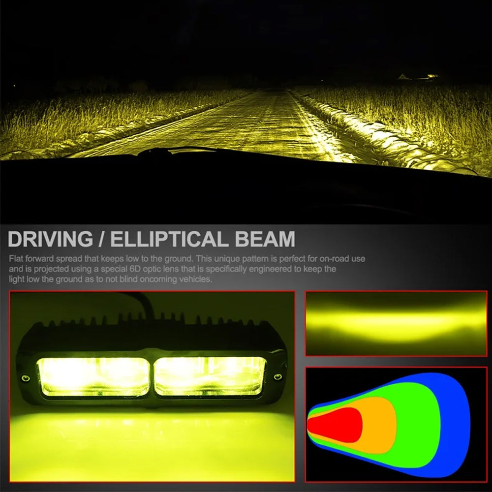 1 x 30W LED Work Light 153x44mm 12-24V 4000K Yellow LED Light Bar Driving Beam