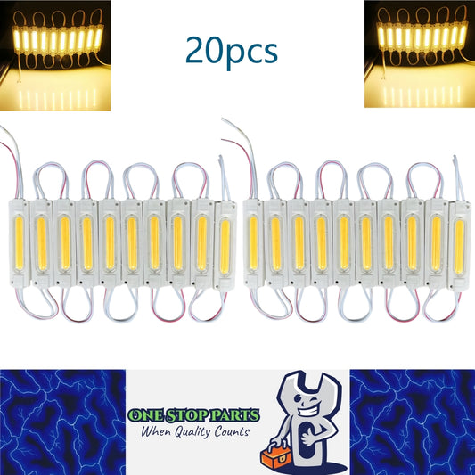 20 x 12v Warm White Adhesive Super Bright LED COB Modules (20pcs)