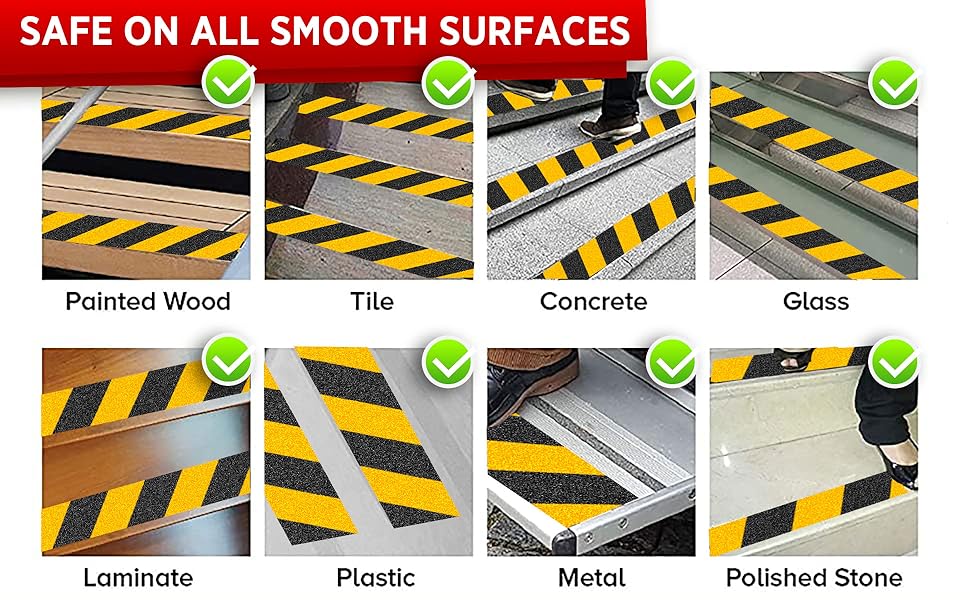 Non Slip Tape 50mm Wide x 10 Meter Roll Yellow/Black Safety Anti Slip Tape 10M