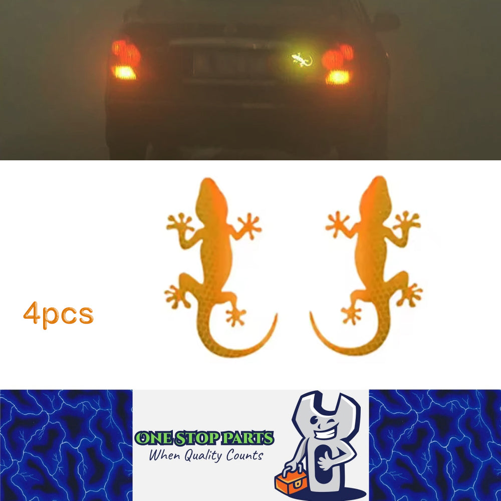 4 x Yellow Car Reflective Sticker Safety Warning Mark Gecko Reflective Tape