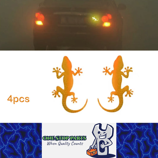 4 x Yellow Car Reflective Sticker Safety Warning Mark Gecko Reflective Tape