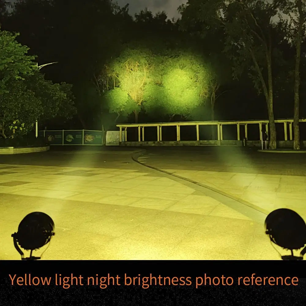 2 x Yellow LED Work Lights 60W Round 98mm 12V-24V Flood Beam LED Flood Lamps