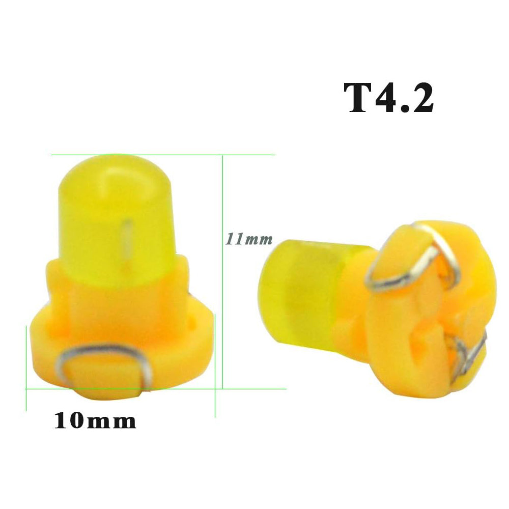 10 x 12v Yellow T4.2 Neo 10mm Base Gel COB offers even spread (10pcs)